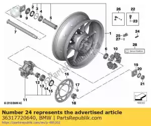 bmw 36317720640 balance weight, zinc, w. adhesive foil - 30g - Bottom side