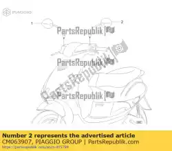 lh achteruitkijkspiegel van Piaggio Group, met onderdeel nummer CM063907, bestel je hier online: