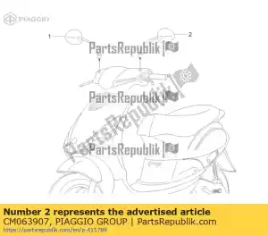 Piaggio Group CM063907 lh achteruitkijkspiegel - Onderkant