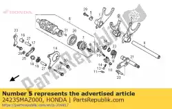 plaat, schakelvork as van Honda, met onderdeel nummer 24235MAZ000, bestel je hier online: