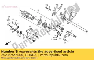 Honda 24235MAZ000 plaat, schakelvork as - Onderkant