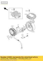 stator van Kawasaki, met onderdeel nummer 210031258, bestel je hier online: