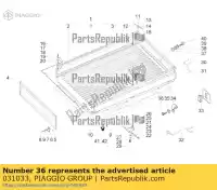 031033, Piaggio Group, Parafuso sextavado m6x15     , Novo