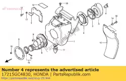 Here you can order the no description available at the moment from Honda, with part number 17215GC4830: