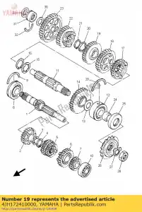 yamaha 4JH172410000 versnelling, 4e wiel (28t) - Onderkant