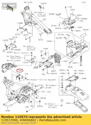 Ici, vous pouvez commander le 01 support,réservoir,rr auprès de Kawasaki , avec le numéro de pièce 110572996: