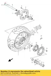 Here you can order the axle,rear from Suzuki, with part number 6471133E10: