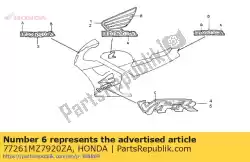 Here you can order the mark,rr co*type7* from Honda, with part number 77261MZ7920ZA: