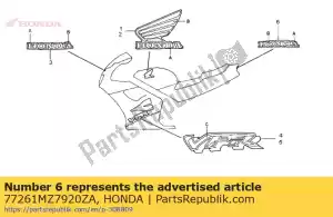 Honda 77261MZ7920ZA mark,rr co*type7* - Bottom side