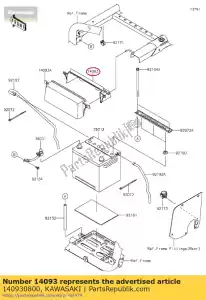 kawasaki 140930800 01 deksel, batterijterminal, binnenste - Onderkant