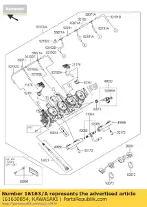 Kawasaki 161630854 throttle-assy - Bottom side
