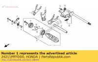 24211MFFD00, Honda, vork, r versnellingspook honda xl transalp v va xl700v xl700va 700 , Nieuw