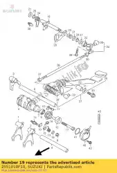 as, versnellingspook van Suzuki, met onderdeel nummer 2551010F10, bestel je hier online: