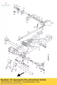 Suzuki 2551010F10 as, versnellingspook - Onderkant