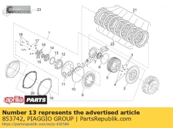 Aprilia 853742, Thrust bearing, OEM: Aprilia 853742