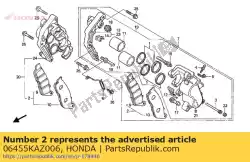 Tutaj możesz zamówić zestaw padów fr. Od Honda , z numerem części 06455KAZ006: