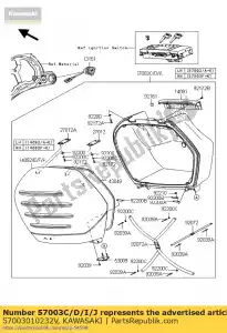 Kawasaki 57003010232V bag-assy, ??rh, body blk + cov - Onderkant