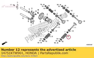 Honda 14751KTW901 ressort, soupape - La partie au fond