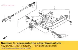 Aqui você pode pedir o mola, eixo de hélice em Honda , com o número da peça 40215MCSG00:
