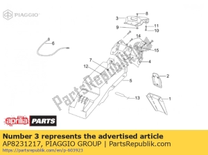 aprilia AP8231217 heckverkleidung, schwarz - Unterseite