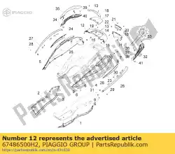 Aqui você pode pedir o tampa traseira superior em Piaggio Group , com o número da peça 67486500H2: