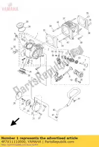 yamaha 4P7X11110000 conjunto de culata - Lado inferior