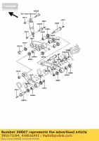 390071094, Kawasaki, Arm-susp, uni trak zg1000-a1 kawasaki gtr 1000 1986 1987 1988 1989 1990 1991 1992 1994 1996 1997 1998 1999 2000 2002 2003, Nieuw