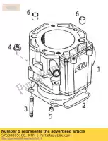 57630005100, KTM, cylinder 89mm czarny 400'97 ktm adventure duke egs enduro lc lc4 ls lse rxc sc sup super sx sxc txc 400 540 620 640 1997 1998 1999 2000 2001 2004 2005, Nowy