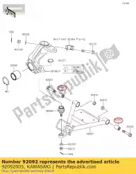 Aqui você pode pedir o eixo do braço oscilante da bucha km90-a4 em Kawasaki , com o número da peça 92092005: