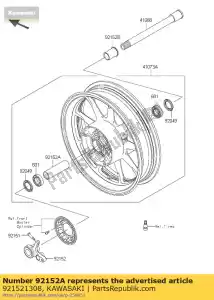 kawasaki 921521308 collar,fr hub,l=109 vn1500-p1 - Bottom side