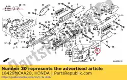 Ici, vous pouvez commander le caoutchouc e auprès de Honda , avec le numéro de pièce 18429MCAA20: