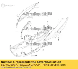 Piaggio Group 6574670087 fairing.rh. - Bottom side