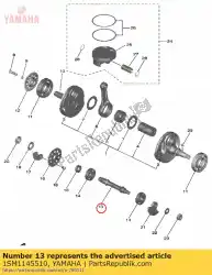 Aquí puede pedir eje 1 de Yamaha , con el número de pieza 1SM1145510: