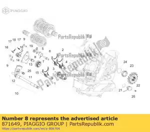 Piaggio Group 871649 selector slotplaat - Onderkant