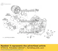 974518, Piaggio Group, engrenagem da bomba de óleo aprilia  caponord dorsoduro shiver zd4kb000 zd4kbu00 zd4kh000 zd4kh001 zd4khu00 zd4khu01 zd4rab00, zd4rad00 zd4rag00 zd4sm000, zd4sma00, zd4smc00, zd4smc01 zd4tv000, zd4tv001, zd4tva00, zd4tva01, zd4tvc00,  zd4vk000, zd4vka, zd4vk001, zd4vka01 zd4vkb000, , Novo