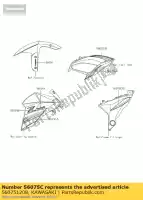 560751208, Kawasaki, patroon, tankdeksel, rechts, lw zr800 kawasaki z 800 2016, Nieuw