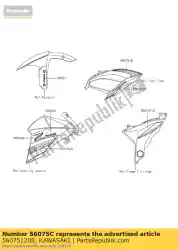 patroon, tankdeksel, rechts, lw zr800 van Kawasaki, met onderdeel nummer 560751208, bestel je hier online: