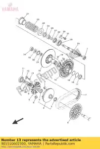 yamaha 901510602300 tornillo, avellanado - Lado inferior