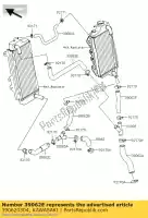 390620304, Kawasaki, refroidissement par tuyau, fit.-rad.lh kawasaki kx  f kx450f 450 , Nouveau