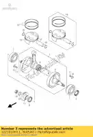 1221010H11, Suzuki, pin,crank suzuki rm z 250 2007 2008 2009 2010 2011 2012, New