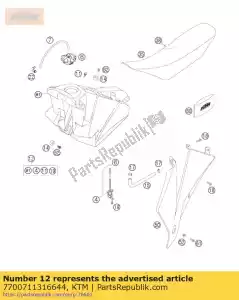 ktm 7700711316644 réservoir de carburant cpl. 250 exc-f 8,5l - La partie au fond