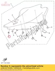 Yamaha 22w2474100 gomma da cancellare - Lato sinistro