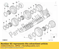 Here you can order the shift gear for 2nd. Gear (to 01/2004) from BMW, with part number 23002330251: