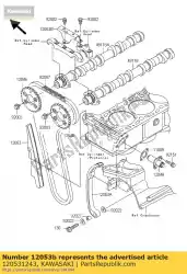 kettinggeleider, upp zx1000-b1 van Kawasaki, met onderdeel nummer 120531243, bestel je hier online: