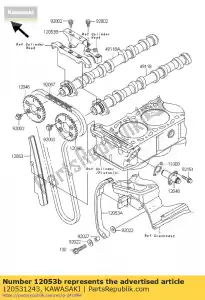 kawasaki 120531243 corrente-guia, upp zx1000-b1 - Lado inferior