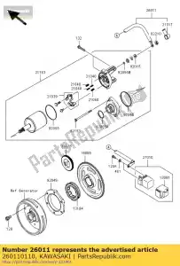 kawasaki 260110110 cable de plomo, cable de arranque kvf650 - Lado inferior