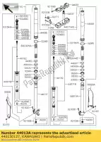 440130127, Kawasaki, tubo-garfo interno, rh kx250w9f kawasaki kx 250 2009, Novo