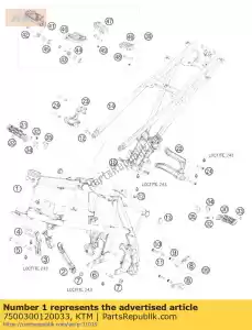 ktm 7500300120033 quadro 'eh08 - Lado inferior