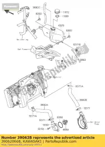 kawasaki 390620668 refroidissement par tuyau, avec pompe-radi kle65 - La partie au fond