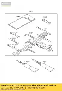 kawasaki 921101165 tool-wrench,open end, bj250-a2 - Bottom side